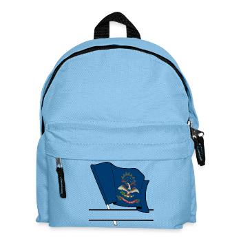 Bannière de texte du drapeau du Dakota du Nord - Sac à dos Enfant - bleu clair - Devant