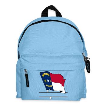 North Carolina flag text banner - Kids' Backpack - light blue - Front