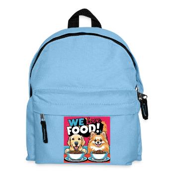 Chiens comiques - Nous aimons la nourriture - Sac à dos Enfant - bleu clair - Devant