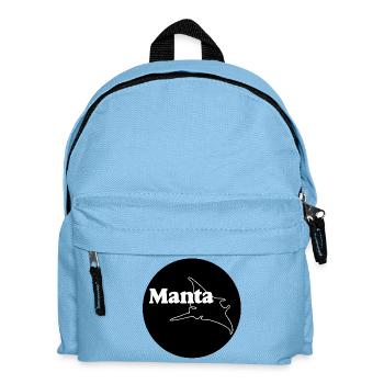 Rochen , Mantarochen , Manta Button , Aufkleber - Kinder Rucksack - Hellblau - Vorne