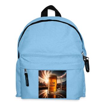 I Love Beer Glasmotiv - Kinder Rucksack - Hellblau - Vorne