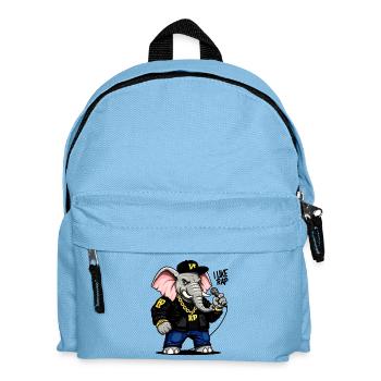 Éléphant Rappeur : Style Urbain Unique ! - Sac à dos Enfant - bleu clair - Devant
