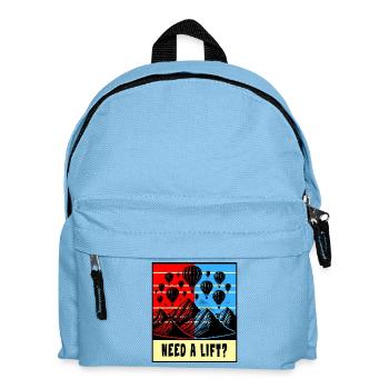 Heißluftballon Design - Kinder Rucksack - Hellblau - Vorne