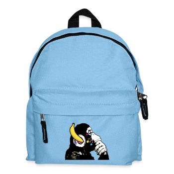 DJ chimpanzee , Banana headphones - Kids' Backpack - light blue - Front