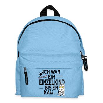 Einzelkind war ich … bis ER kam! - Kinder Rucksack - Hellblau - Vorne