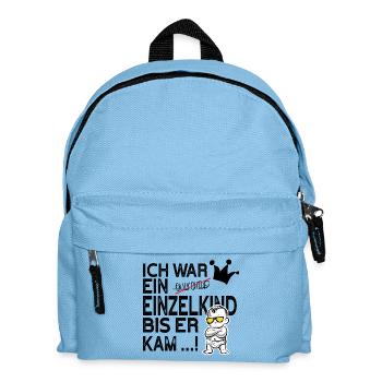 Einzelkind war ich … bis ER kam! - Kinder Rucksack - Hellblau - Vorne