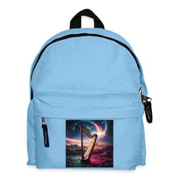 Mystische Harfe Im Kosmischen Sternenhimmel - Kinder Rucksack - Hellblau - Vorne