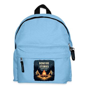 Lagerfeuergeschichten – Mitternachts-Campingszene - Kinder Rucksack - Hellblau - Vorne