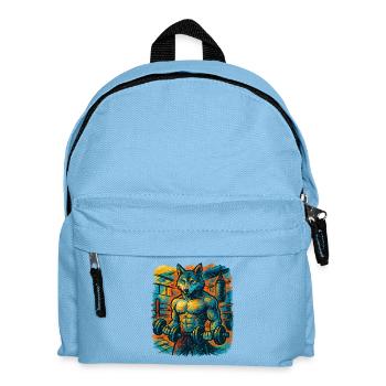 Wolf-strong gym strength - Kids' Backpack - light blue - Front
