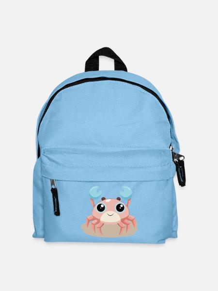 Glückliches Krebsbaby am Strand (v02) - Kinder Rucksack - Hellblau