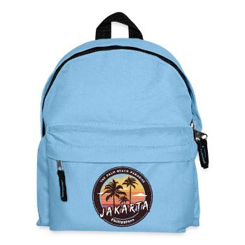 Jakarta Philippinen Strand Palmen Design - Kinder Rucksack - Hellblau - Vorne