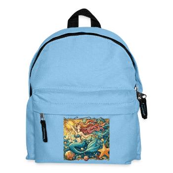 Sirène Sirène cheveux roux Cadeau Art Nouveau - Sac à dos Enfant - bleu clair - Devant