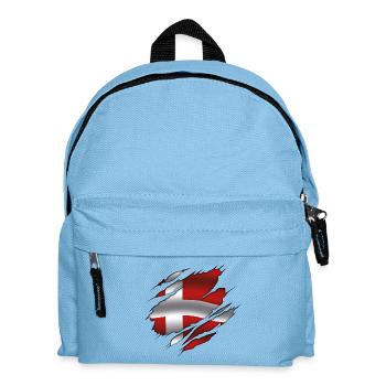 Flagge von Dänemark - Dänemark - Zerrissene Flagge - Kinder Rucksack - Hellblau - Vorne