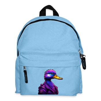 Futuristic Duck in Cyber Style - Kids' Backpack - light blue - Front
