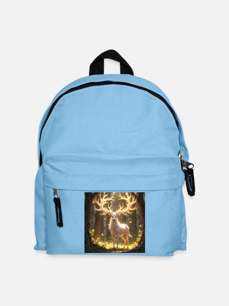 Krafttier Magischer Hirsch am Tageslicht - Kinder Rucksack - Hellblau
