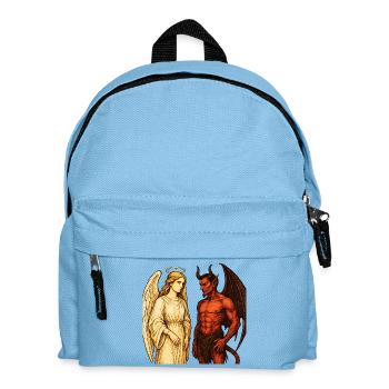 Heavenly Angel vs Fiery Demon Illustration - Kids' Backpack - light blue - Front