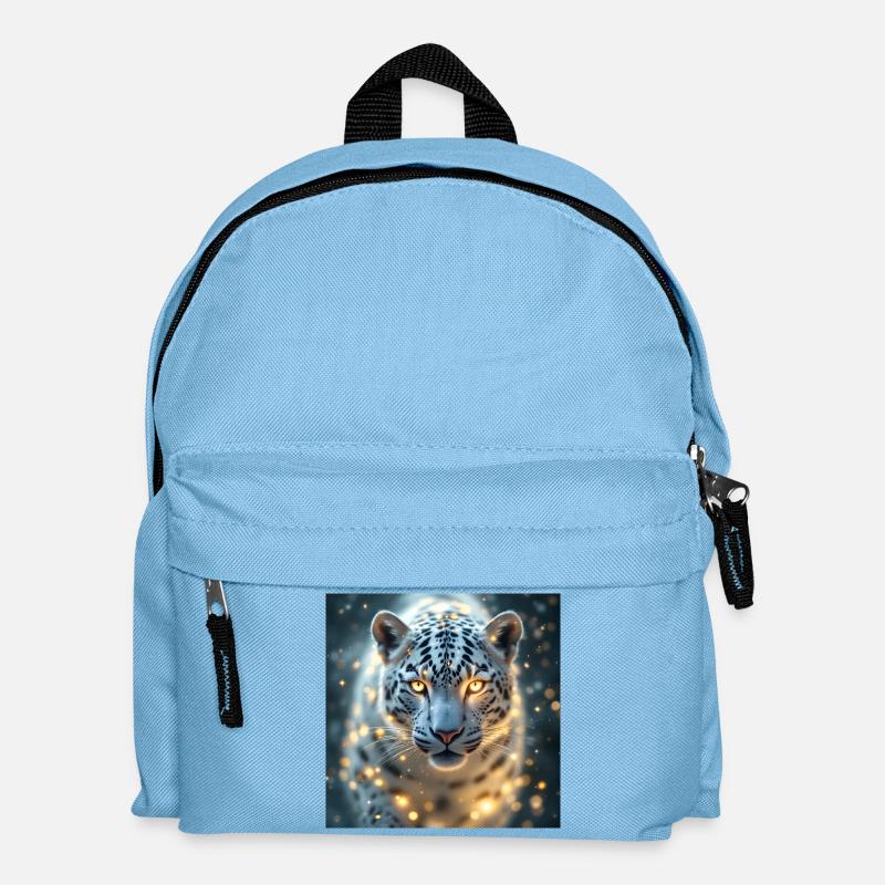 Krafttier Weisser Leopard - Kinder Rucksack - Hellblau