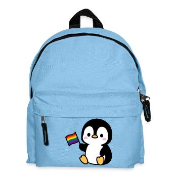 Pingouin avec drapeau arc-en-ciel - Sac à dos Enfant - bleu clair - Devant