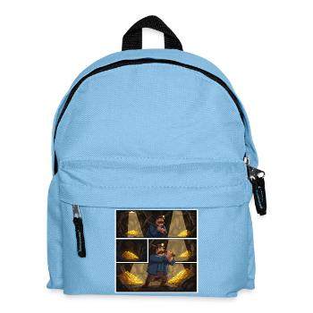 Abenteuer im Goldenen Schatz - Kinder Rucksack - Hellblau - Vorne