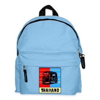 Thailand Tuk Tuk Design - Kinder Rucksack - Hellblau - Vorne
