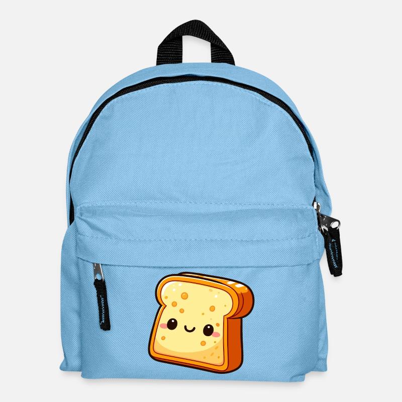 Süße lächelnde Brotscheibe - Kinder Rucksack - Hellblau