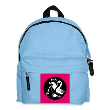 Fox and goose in friendship - Kids' Backpack - light blue - Front