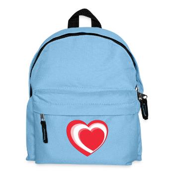 Rot-Weiß-Rotes Herz - Kinder Rucksack - Hellblau - Vorne