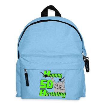 Happy Birthday 50 , Heavy Metal 50th Birthday - Kids' Backpack - light blue - Front