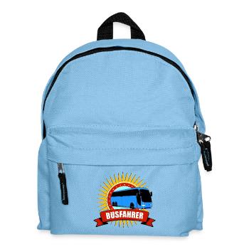Motif amusant de chauffeur de bus avec des rayons de soleil - Sac à dos Enfant - bleu clair - Devant