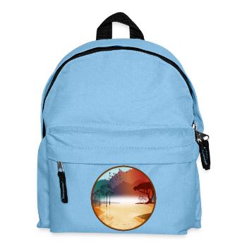Steppe africaine lumineuse au lever du soleil - Sac à dos Enfant - bleu clair - Devant