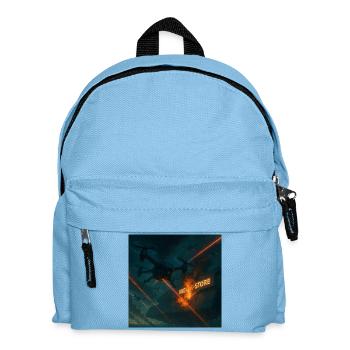 Futuristisches Angriffsbild eines Luftwaffenstützpunkts - Kinder Rucksack - Hellblau - Vorne