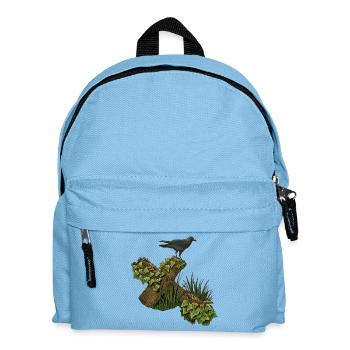 Krähe auf Holzkreuz, efeu - Kinder Rucksack - Hellblau - Vorne