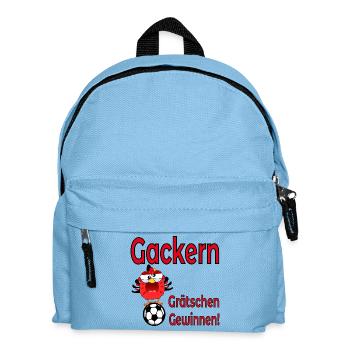 Fußball Hühner - Fußballmannschaft - Kinder Rucksack - Hellblau - Vorne