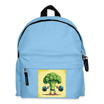 Broccoli powerhouse with dumbbell - Kids' Backpack - light blue - Front