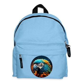 Perroquet, Coloré, Paillettes, Paillettes, Oiseau - Sac à dos Enfant - bleu clair - Devant