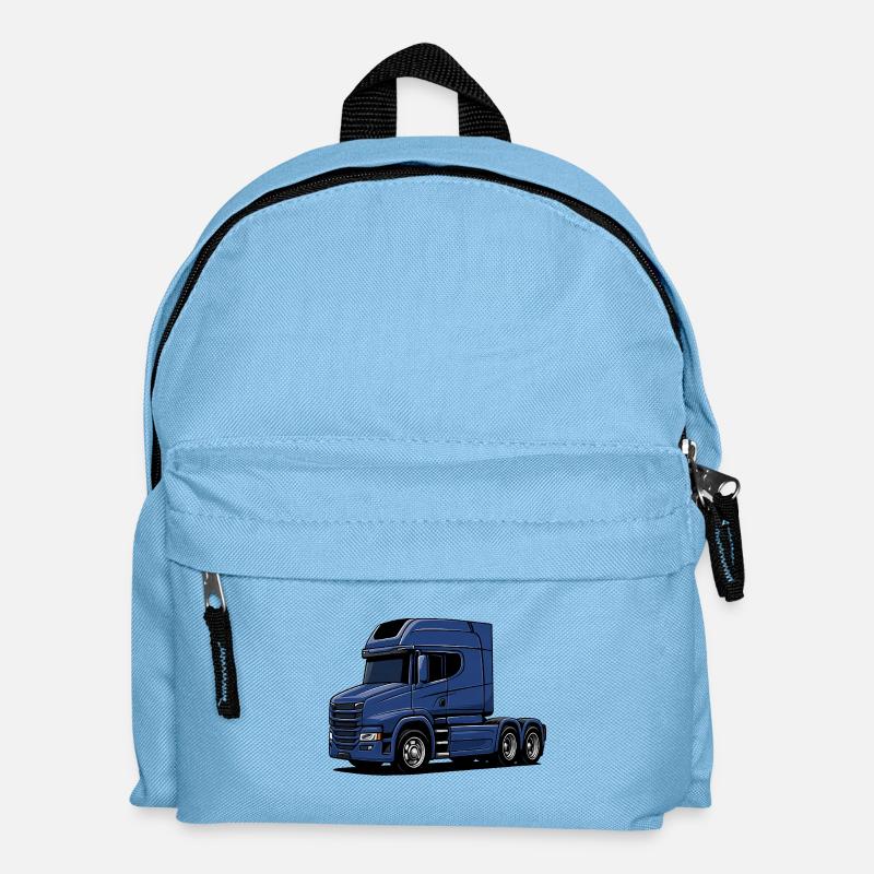Blue Truck Style Illustration - Kids' Backpack - light blue
