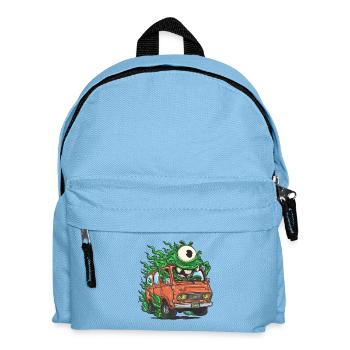 Monstre vert dans un fourgon rétro - Sac à dos Enfant - bleu clair - Devant