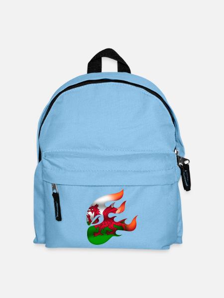 Flagge von Wales - Walisisch - Ninja - Kinder Rucksack - Hellblau