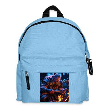 Fantasy Wikinger mit einer Axt - Kinder Rucksack - Hellblau - Vorne
