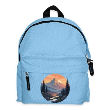 Mountain Landscape at Sunset - Kids' Backpack - light blue - Front