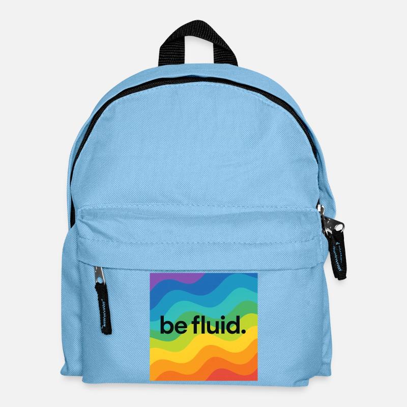 Be Fluid – LGBTQ+ Pride Design mit progressiver Bo - Kinder Rucksack - Hellblau