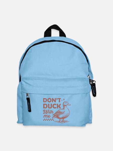 Humorvoller Entenvogel mit dem Zitat DONT DUCK - Kinder Rucksack - Hellblau