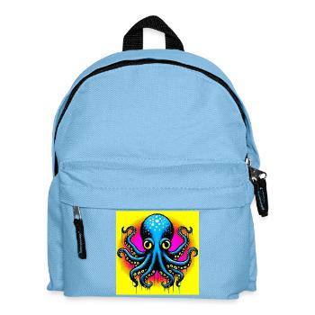 Krake - Kinder Rucksack - Hellblau - Vorne