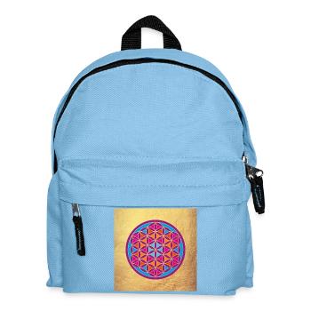Flower of Life Gold Yoga Indien om Namaste Mandala - Kinder Rucksack - Hellblau - Vorne