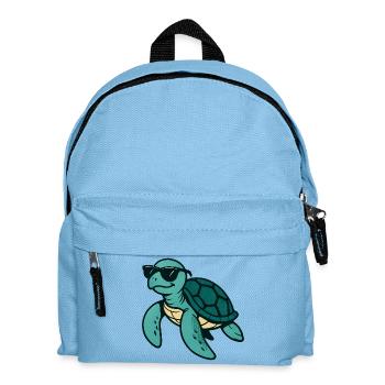 Coole Schildkröte mit Sonnenbrille - Kinder Rucksack - Hellblau - Vorne