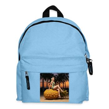 Tropical bikini design with pineapple motif - Kids' Backpack - light blue - Front
