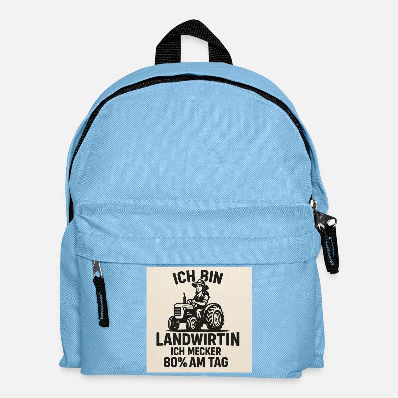IchBinLandwirtin Traktorwitz - Kinder Rucksack - Hellblau