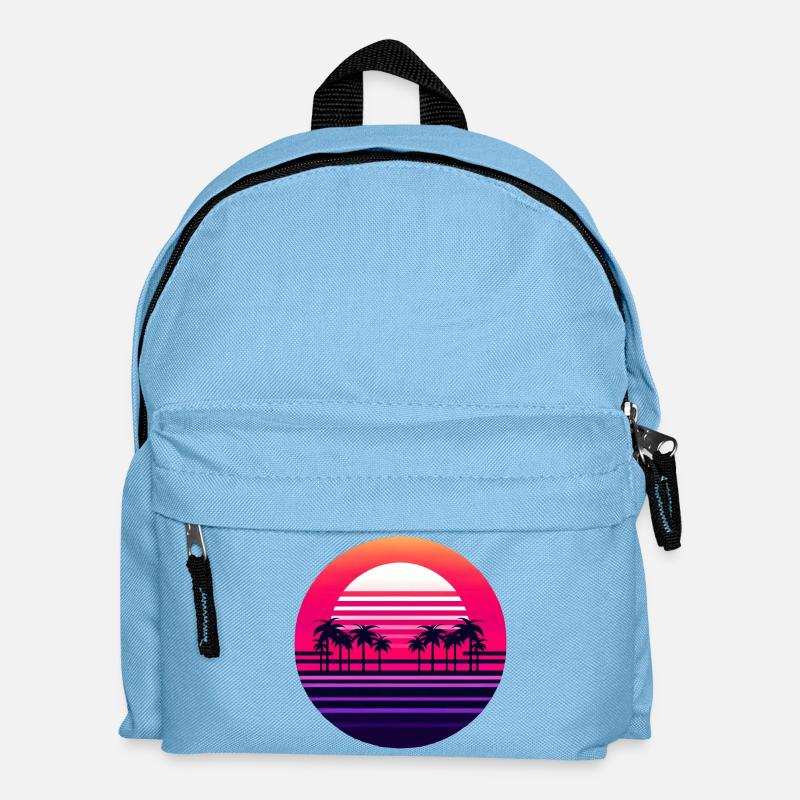 Neon Sunset Palmlands - Kids' Backpack - light blue