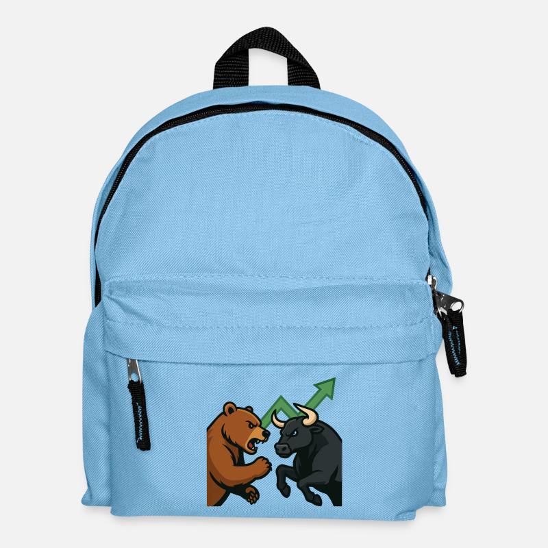 Bären und Bullen Kampf Chart - Kinder Rucksack - Hellblau