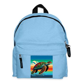 Schildkröte - Kinder Rucksack - Hellblau - Vorne